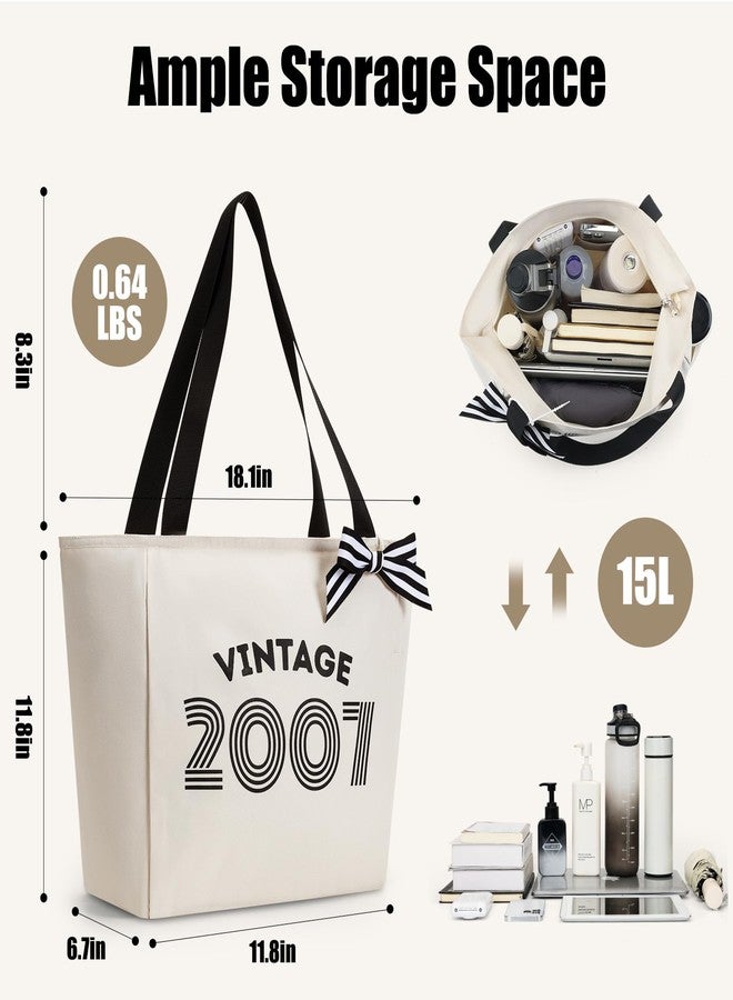 Vavabox 40th Birthday Gifts Women, Unique 40 Years Old Tote Bag, Vintage 1986 Handbag Gifts for Her Mom Wife Aunt Sister Friend (1986, Beige) - Image 3