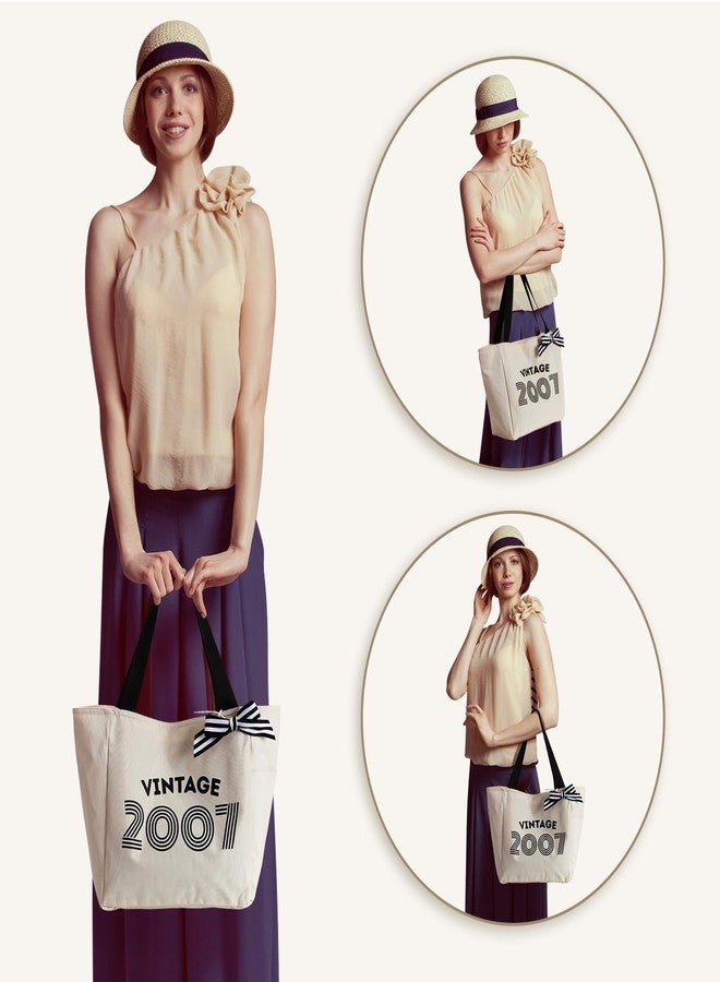Vavabox 40th Birthday Gifts Women, Unique 40 Years Old Tote Bag, Vintage 1986 Handbag Gifts for Her Mom Wife Aunt Sister Friend (1986, Beige) - Image 5