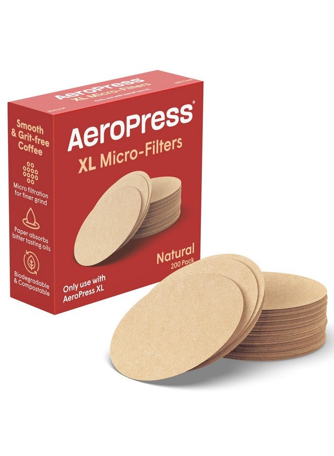 AeroPress XL Natural Paper Microfilters, AeroPress Coffee Filters, Unbleached Round Paper Filters for Coffee Makers, Must-Have Coffee Accessories, XL, 1 Pack, 200 Count - Image 1