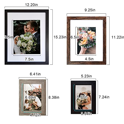 SESEAT Picture Frames Collage, Gallery Wall Frame Set with 11x14 8x10 5x7 4x6 Frames in 3 Different Finishes, Set of 10 - Image 4
