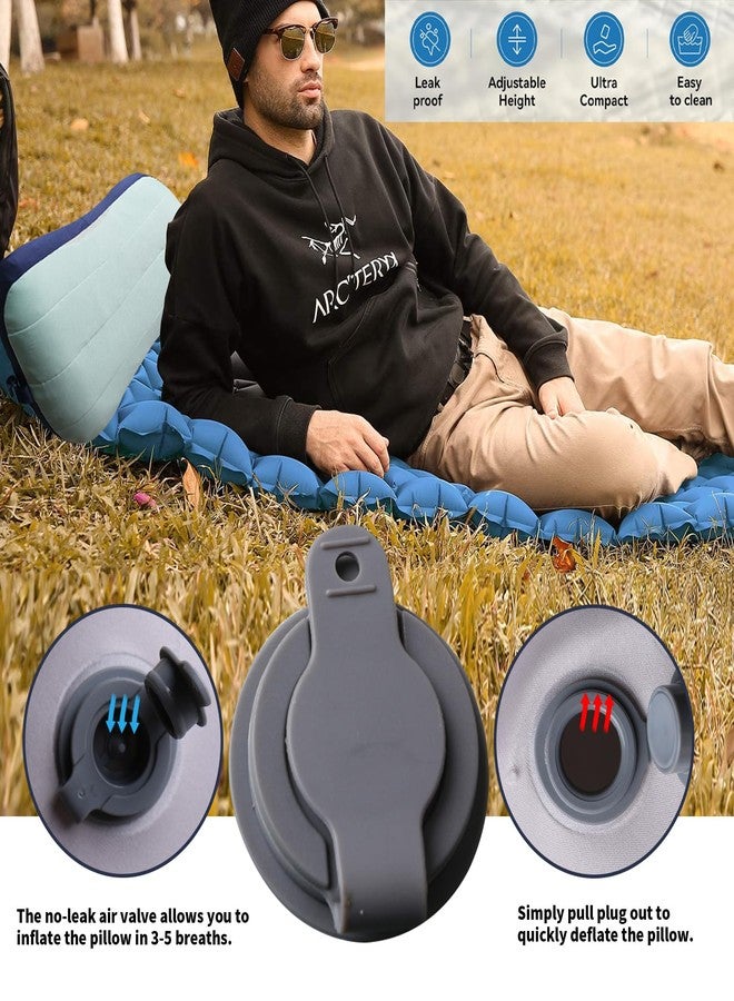 Coldcool Travel Rest Pillow, Soft Flocking Pillow with ice Pack, Portable Inflatable Leg Rest Pillow with Air Pump for Office, Home Relax, Camping and Travel Use - Image 5