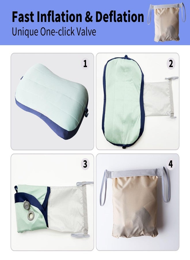 Coldcool Travel Rest Pillow, Soft Flocking Pillow with ice Pack, Portable Inflatable Leg Rest Pillow with Air Pump for Office, Home Relax, Camping and Travel Use - Image 3