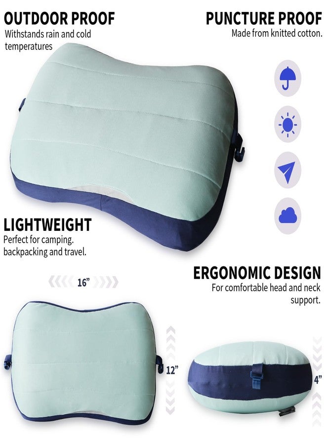 Coldcool Travel Rest Pillow, Soft Flocking Pillow with ice Pack, Portable Inflatable Leg Rest Pillow with Air Pump for Office, Home Relax, Camping and Travel Use - Image 4