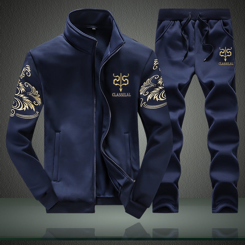 AliExpress Explosions 2022 Spring and Autumn Thin Mens Casual Sweatshirt suit Youth Mens Sports Jacket Foreign Trade Sweatshirt Black - Image 2