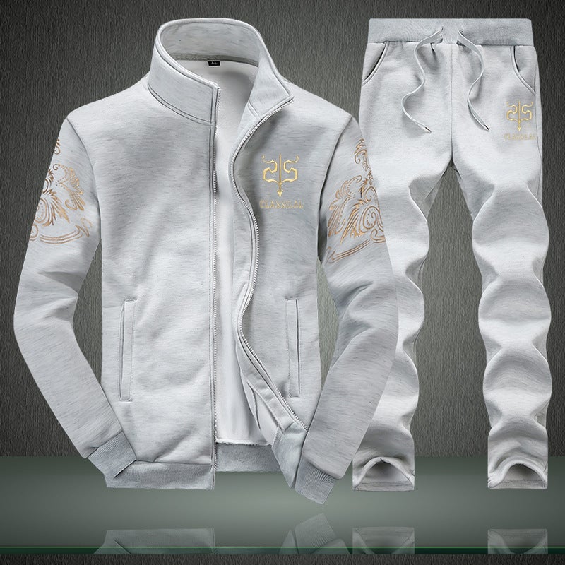 AliExpress Explosions 2022 Spring and Autumn Thin Mens Casual Sweatshirt suit Youth Mens Sports Jacket Foreign Trade Sweatshirt Black - Image 3
