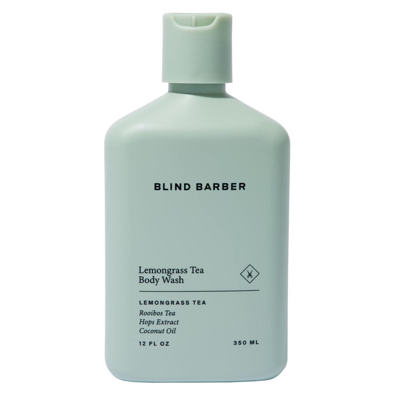 Blind Barber Lemongrass Tea Body Wash - Daily Sulfate-Free Body Wash for Men with Lemongrass Scent - Leaves Skin Clean & Hydrated - Paraben-Free, Cruelty-Free, No Artificial Dyes (12oz /350ml)