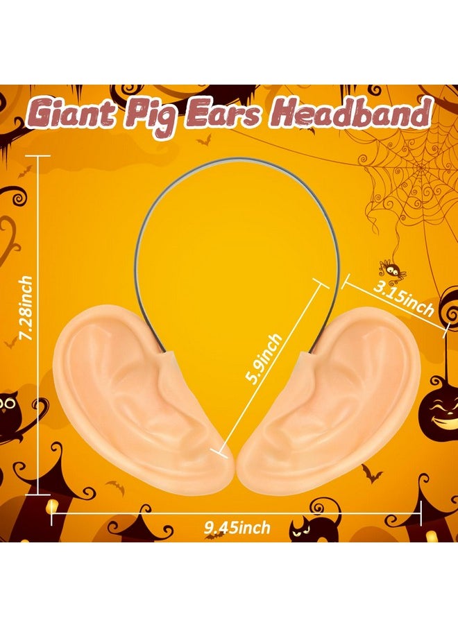 FunisFun - Oversized Jumbo Fake Ears Giant Pig Ears Funny Headbands For Halloween Christmas Party Costume Accessories - Image 1
