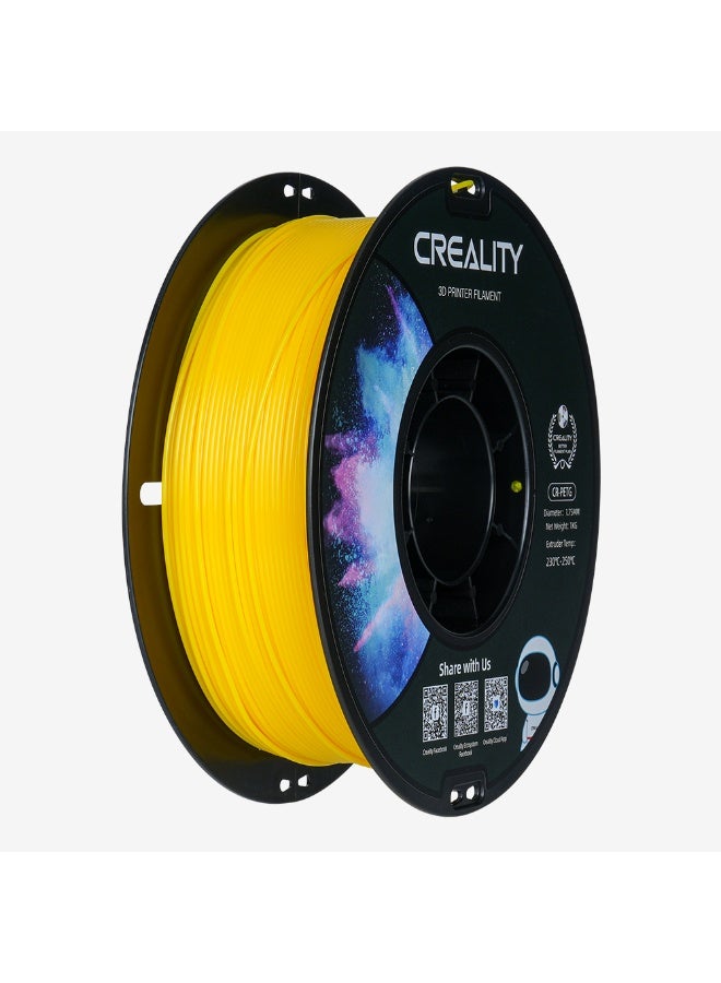 Creality 3D PETG Filament, Creality CR-PETG 3D Printer Filament 1.75mm 1KG, High Precision Strong Toughness, Odorless Better Flow Moisture Proof 3D Printing Filament, Yellow 1kg yellow - Image 1