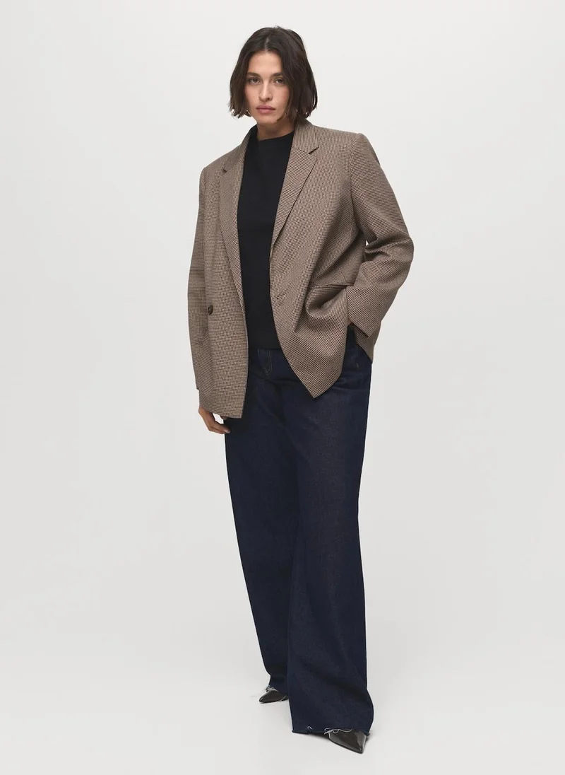 مانجو Micro-houndstooth double-breasted jacket