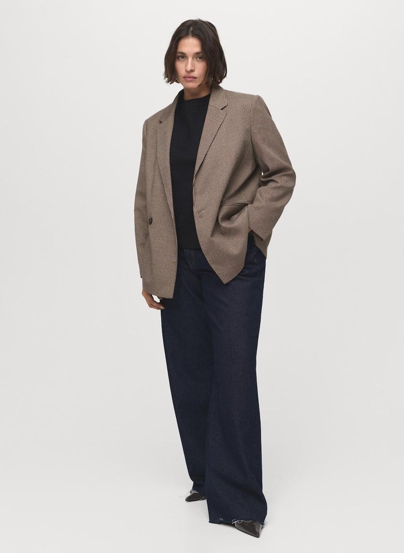 MANGO Micro-houndstooth double-breasted jacket - Image 1