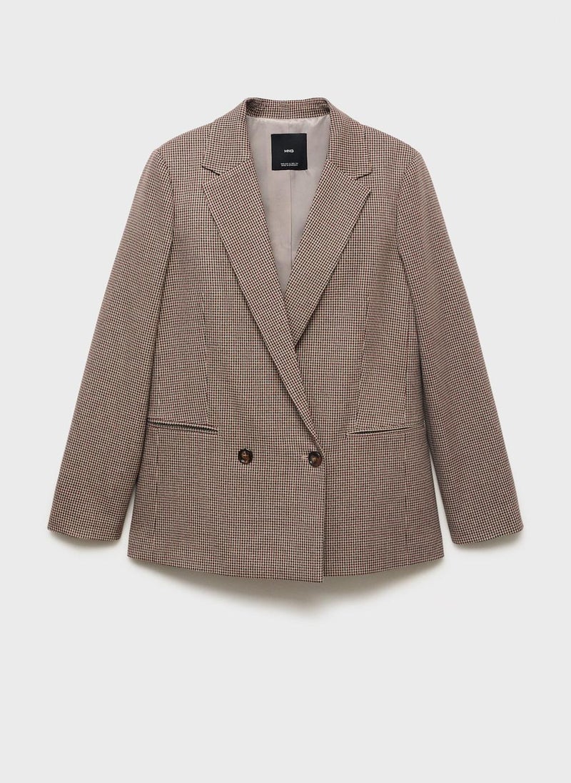 MANGO Micro-houndstooth double-breasted jacket - Image 4