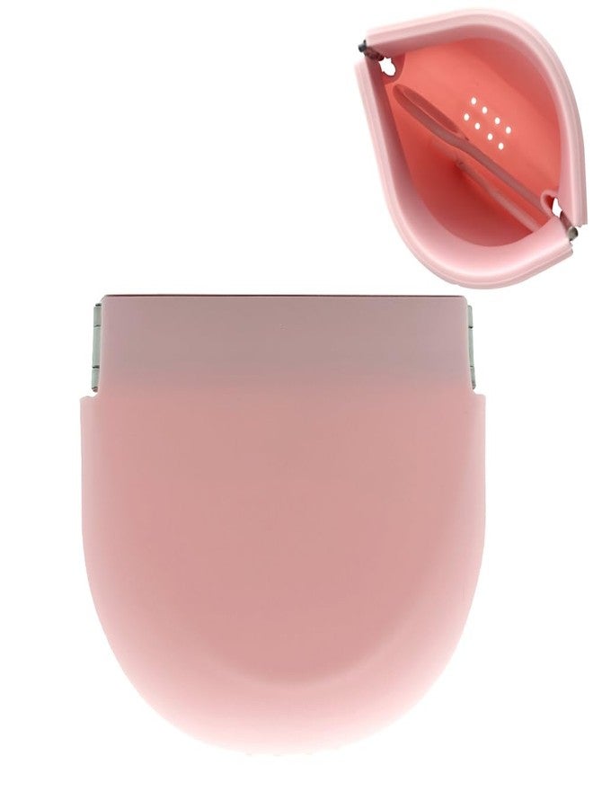 SNAWOP Retainer Case with Vent Holes Slim Silicone Cute Retainer Holder Portable Thin Braces Case Compatible with Invisalign Travel Denture Night Mouth Guard Aligner Box (Pink - Image 1