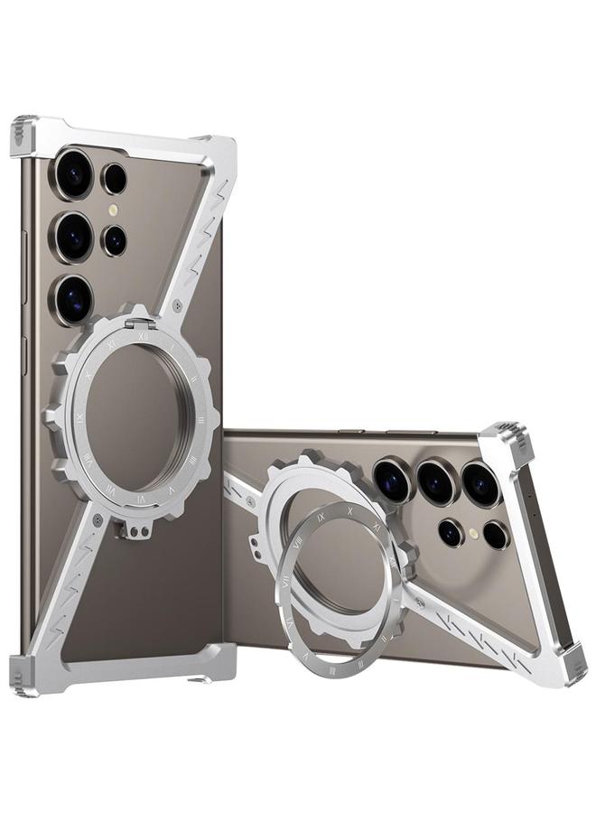 erorex Case For Samsung Galaxy S25 Ultra 5G Z-shaped Frameless Metal 360 Holder MagSafe Phone Case - Image 1