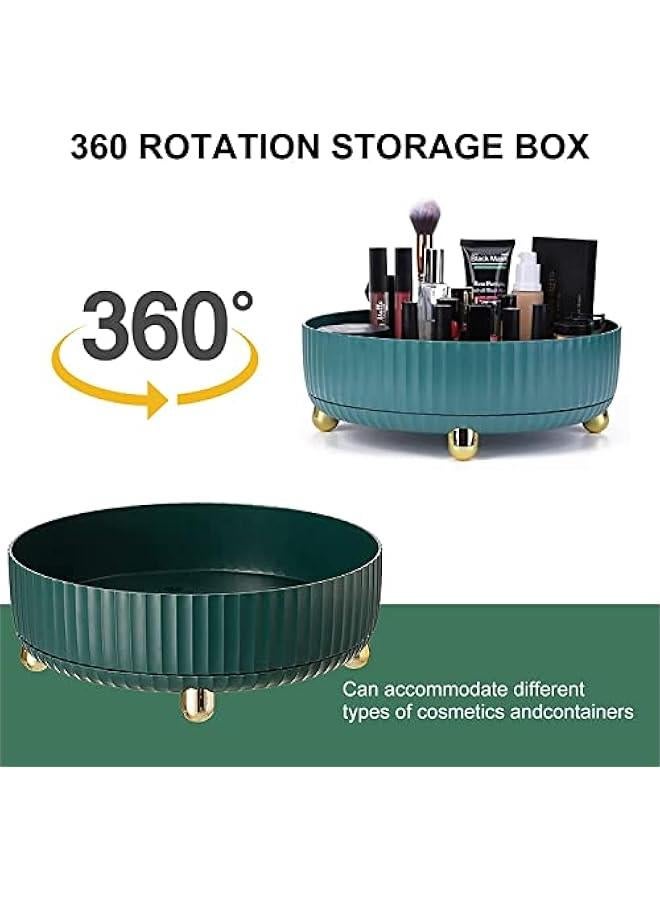 RYNX 360 Rotating Makeup Organizer  Large Capacity Spinning Skincare Perfumes Organizer  Cosmetics Organizer for Vanity Countertop and Bathroom Dresser  Lazy Bathroom Storage Box green) - Image 3