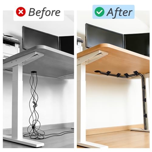 Znben Cable Management Under Desk, Znben Detachable Cable Straps Heavy Duty Hook and Loop Cable Ties Reusable 20 Pack - Image 2