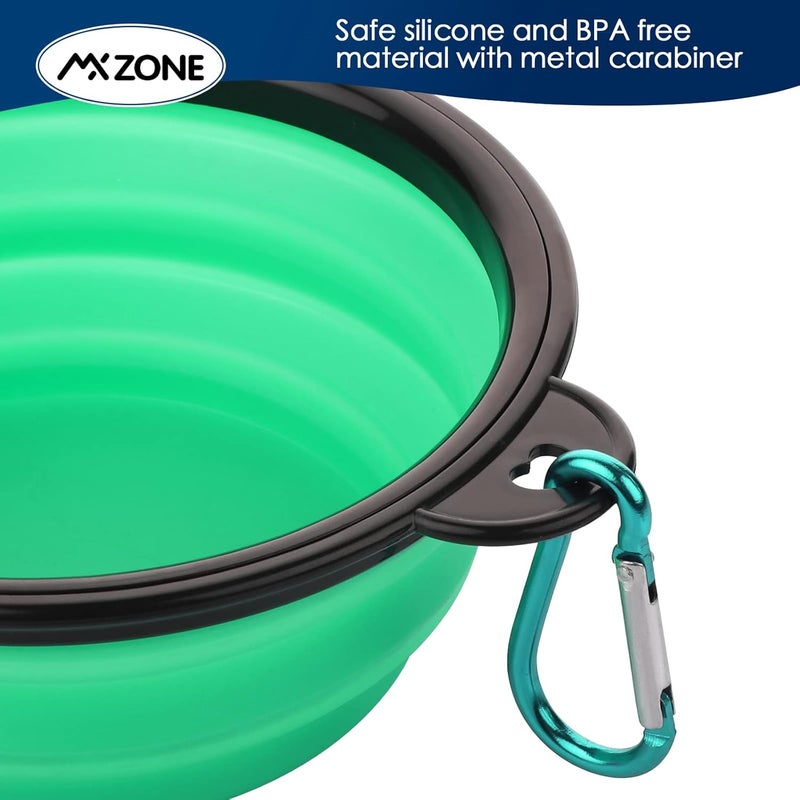 MXZONE Collapsible Dog Bowls, 3 Pack Collapsable Doggy Water Bowl for Cats Dogs, Portable Travel Dog Feeding Watering Dish for Pet Camping Walking with 2 Carabiners - Image 5