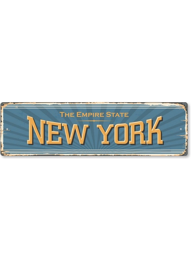 SmartSign 4 X 14 Inch New York State Vintage Metal Sign “The Empire State” 40 Mil Rustproof Aluminum With Clear Overcoat Retro Wall Décor Multicolor Made In Usa - Image 1