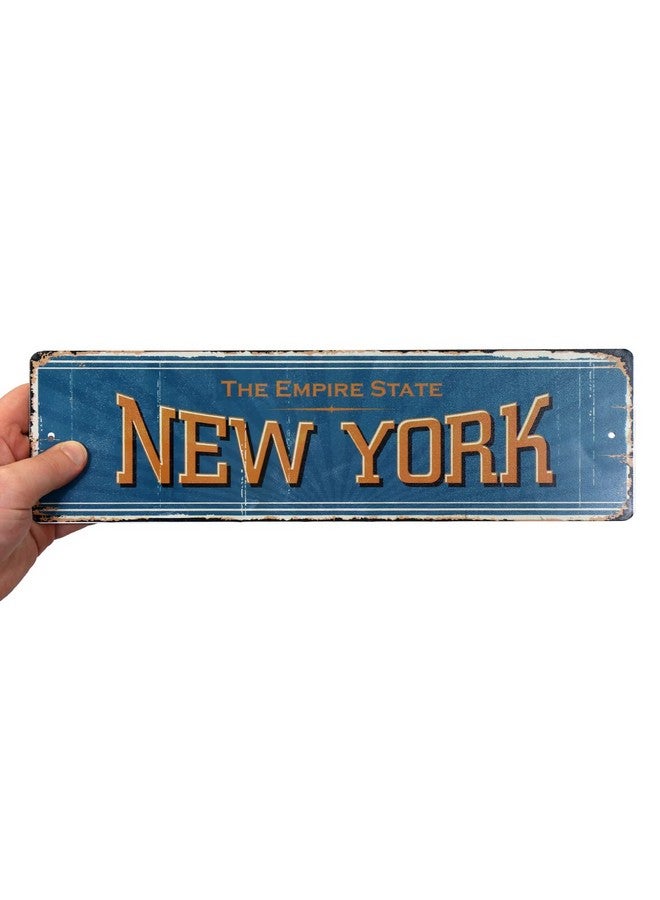 SmartSign 4 X 14 Inch New York State Vintage Metal Sign “The Empire State” 40 Mil Rustproof Aluminum With Clear Overcoat Retro Wall Décor Multicolor Made In Usa - Image 2