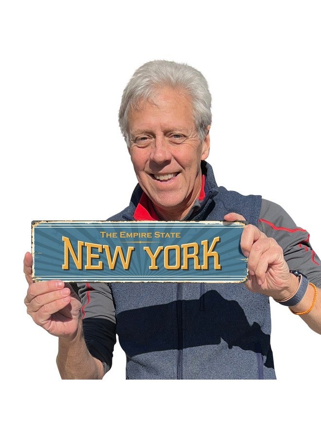 SmartSign 4 X 14 Inch New York State Vintage Metal Sign “The Empire State” 40 Mil Rustproof Aluminum With Clear Overcoat Retro Wall Décor Multicolor Made In Usa - Image 5