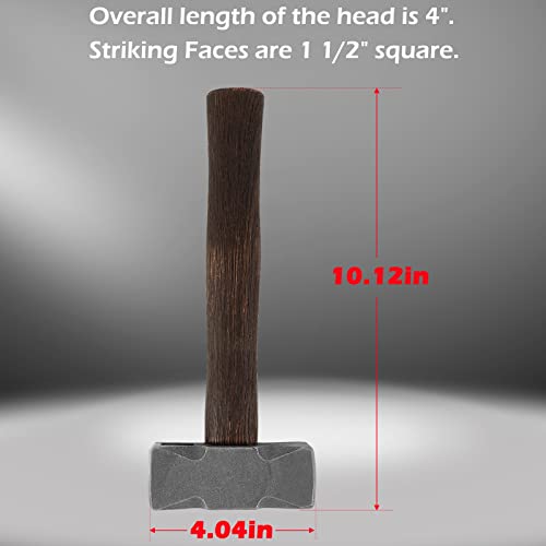 Bonbo 2.2LB Forging Square Hammer with Double Faces Perfect for Farrier Bladesmithing Blacksmith Anvil Knife - Image 4
