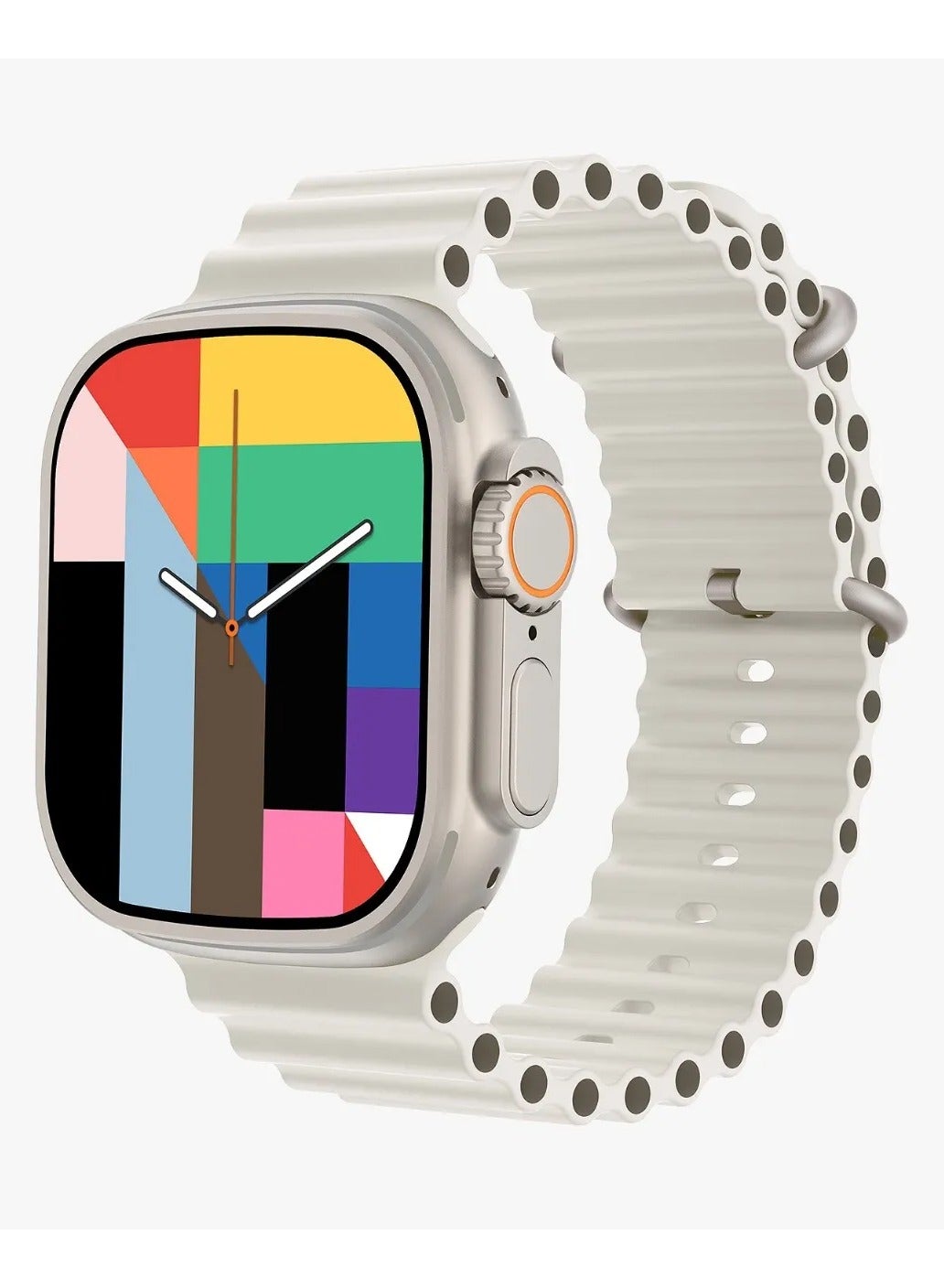 GREEN LION Communicate Ultra Smart Watch Amo LED 1.85 inch Display Compatible with iOS & Android / Ai Assistant ChatGPT / Bluetooth Calls / IP68 Waterproof / 5 Days Working Time / Built-In Game, WhatsApp, Flashlight, Ai Painting Mode, Find My Watch - Silver