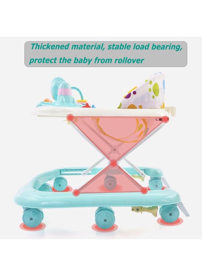 TAPIT Baby Walkers for Boys Girls with 8 Wheels Foldable Walker Music Box Awning Foldable Toddler Walker Help Baby Walk Anti Rollover for baby aged 6-18 months - Image 5