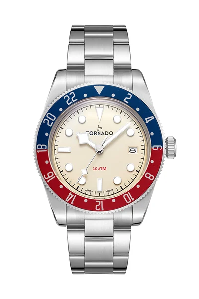 TORNADO Men's Analog Display Watch With Silver Stainless Steel Strap - T24006-B