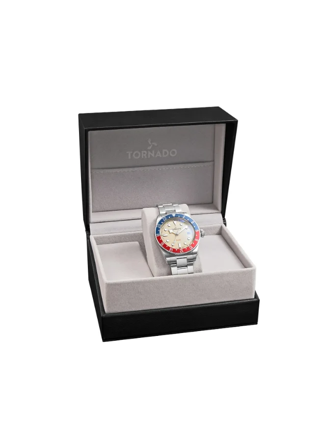 TORNADO Men's Analog Display Watch With Silver Stainless Steel Strap - T24006-B