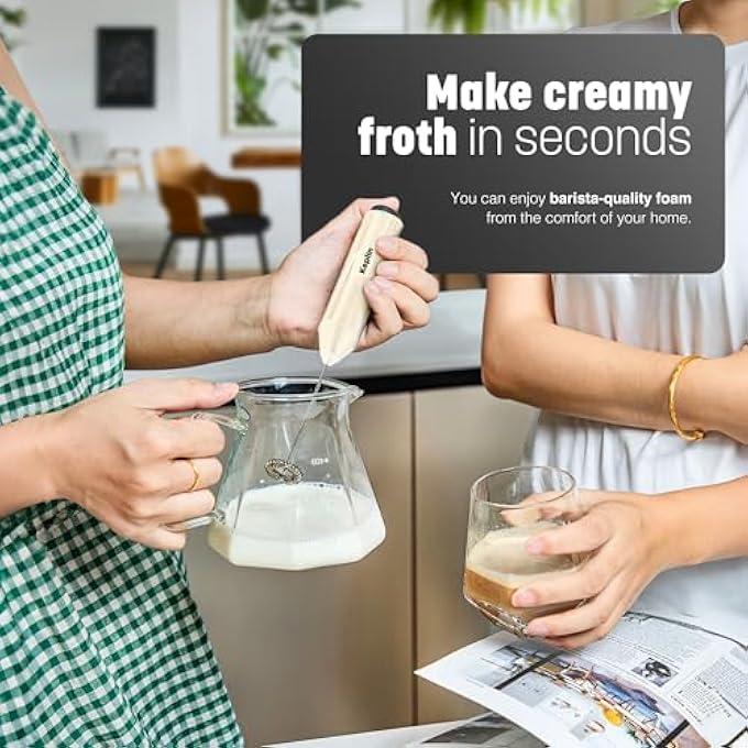 KEPLIN Handheld Milk Frother  Stainless Steel Electric Whisk  Portable Battery Operated Coffee Stirrer For Lattes Matcha Protein Shakes  Ergonomic Compact Easy To Clean  Use Cream - Image 5