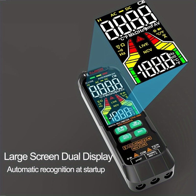 Digital Multimeter Zl126B USB Charging Smart Ac Dc Current Voltage Capacitance Temp Auto Range Tester Pen - Image 4