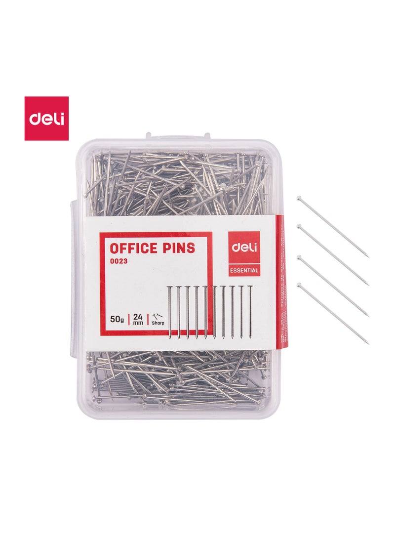 ديلي E0023 دبابيس مكتب - 24 مم، 1 بوصة، فضي - Image 1