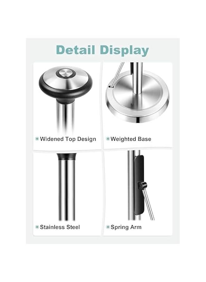 TRASSLE Paper Towel Holder, Stainless Steel Standing Paper Towel Organizer Roll Dispenser for Kitchen Countertop Home Dining Table Roll Dispenser with Weighted Base - Image 4