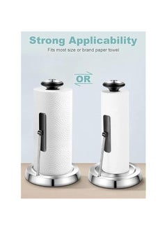 TRASSLE Paper Towel Holder, Stainless Steel Standing Paper Towel Organizer Roll Dispenser for Kitchen Countertop Home Dining Table Roll Dispenser with Weighted Base  - Image 5