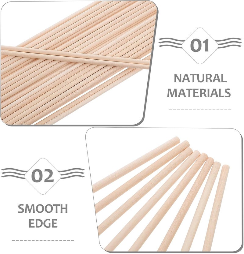 100pcs Craft Wood Dowels 4mm X 300mm Unfinished Round Wooden Rods Natural Wood Sticks for DIY Projects Model Making and Craft Supplies - Image 2