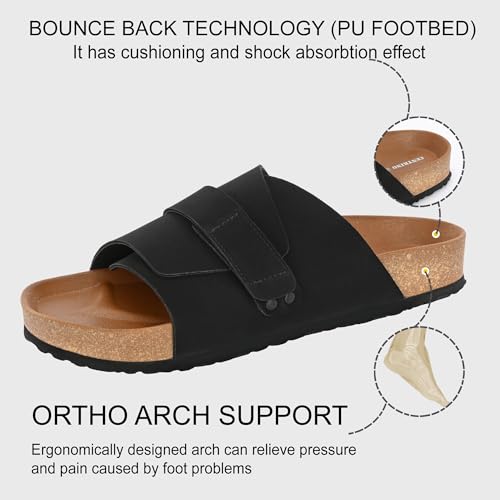 Centrino Men’s Berkin-Style Slip-On Sandals | Open Toe Design | Soft PU Footbed | Lightweight & Comfortable | Arch Support | On-Grip Sole | Casual Outdoor Wear (6865) - Image 4