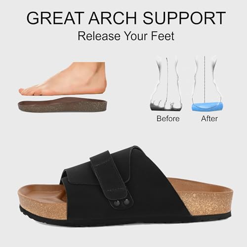 Centrino Men’s Berkin-Style Slip-On Sandals | Open Toe Design | Soft PU Footbed | Lightweight & Comfortable | Arch Support | On-Grip Sole | Casual Outdoor Wear (6865) - Image 2