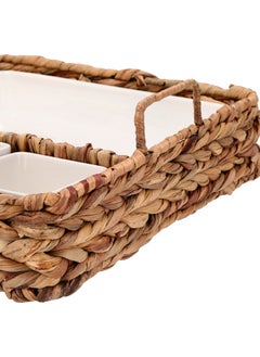 La Mesa Porcelain Dishes Set with Rattan Basket  - Image 3