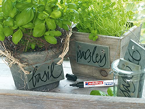 edding 1455 calligraphy marker - black - 1 pen - flexible calligraphy nib 1-5 mm - fibre pen for paper, wood, terracotta, canvas - hand lettering, bullet journals, thank you cards, calligraphy books - Image 2