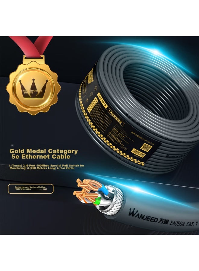 Ofnpftth Cat7 Shielded Twisted Pair Cable 10g 10 Gigabit Ethernet Cable For Network Engineering And Home Installation, Full Box Of 20 Meters - Image 1