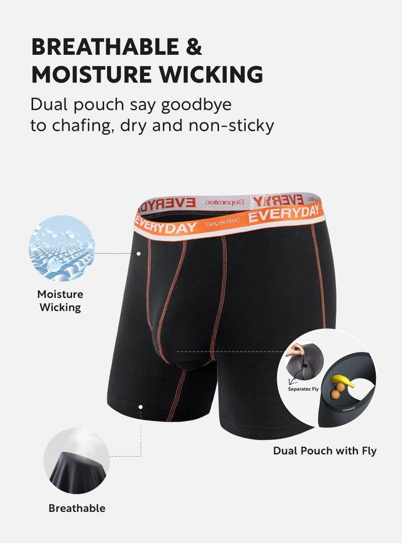 Separatec سروال داخلي للرجال من سبيريتك بجيب مزدوج من القطن مريح وناعم وقابل للتنفس، مجموعة 7 قطع من السراويل القصيرة للرجال - Image 4