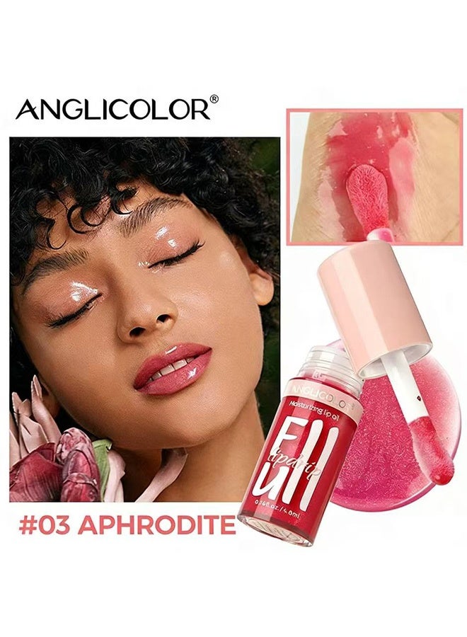 Anglicolor Women's Glossy Lip Gloss, Moisturizing and Hydrating Lipstick, Non-Greasy, Long-Lasting Makeup (#03 APHRODITE) - Image 2
