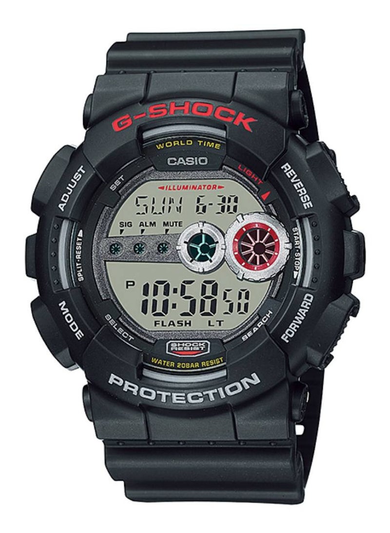 CASIO Unisex Digital Round Shape Resin Wrist Watch GD-100-1ADR - 51.2 Mm - Image 1