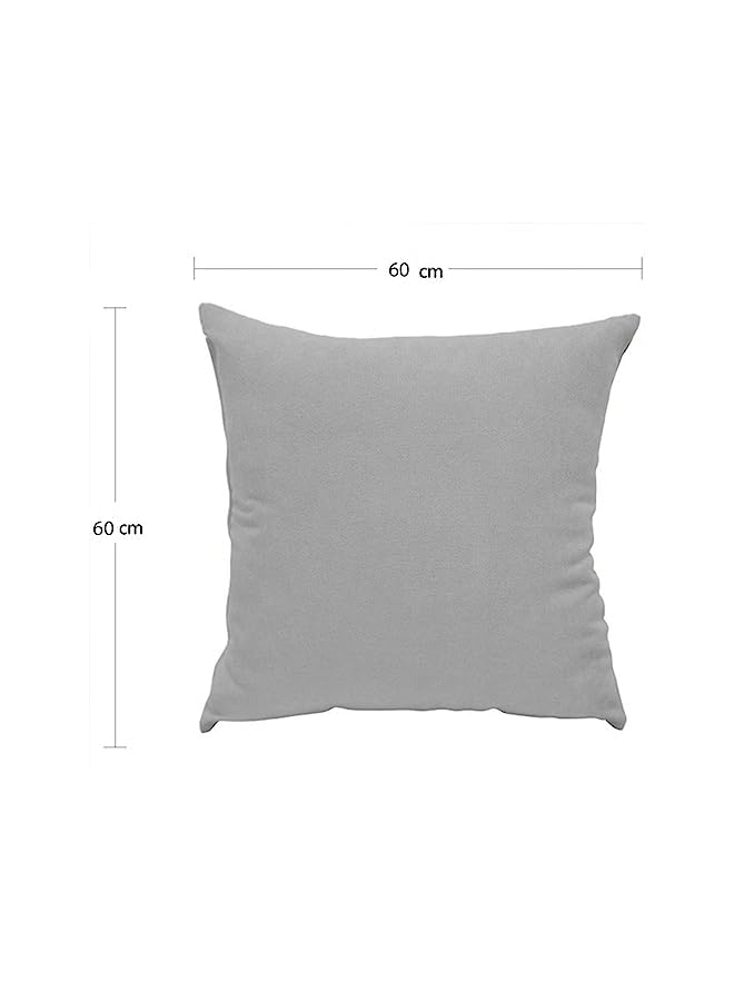 Zaboon In House | 2 Pieces Velvet Decorative Cushion Set Solid Design - 60x60 cm - Gray - Image 3