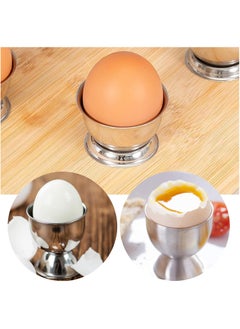 CMGTYYD Silver Stainless Steel Egg Cups Set of 4, Breakfast Tray Egg Cup Holder, Stainless Steel Egg Holder Kitchen Gadgets for Boiled Eggs, Silver Ice Cream Dessert Containers, Tabletop Decorations for Holiday Wedding Parties  - Image 5