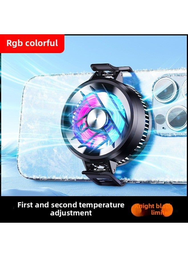 Loquat Mobile Phone Radiator Refrigeration Clip Live Game Frozen Heat Dissipation Back Clip Fan Cooling Artifact Frozen Air Cooling Cooling God-Color:Electroplated Silver-【battery Version-three-speed Wind  - Image 3