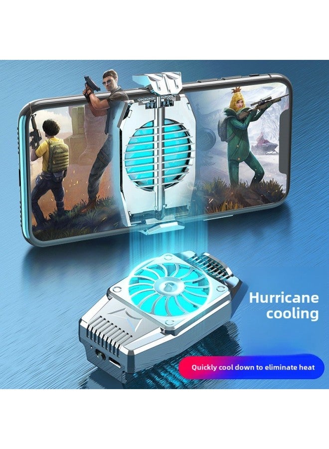 Loquat Mobile Phone Radiator Refrigeration Clip Live Game Frozen Heat Dissipation Back Clip Fan Cooling Artifact Frozen Air Cooling Cooling God-Color:Electroplated Silver-【battery Version-three-speed Wind  - Image 5