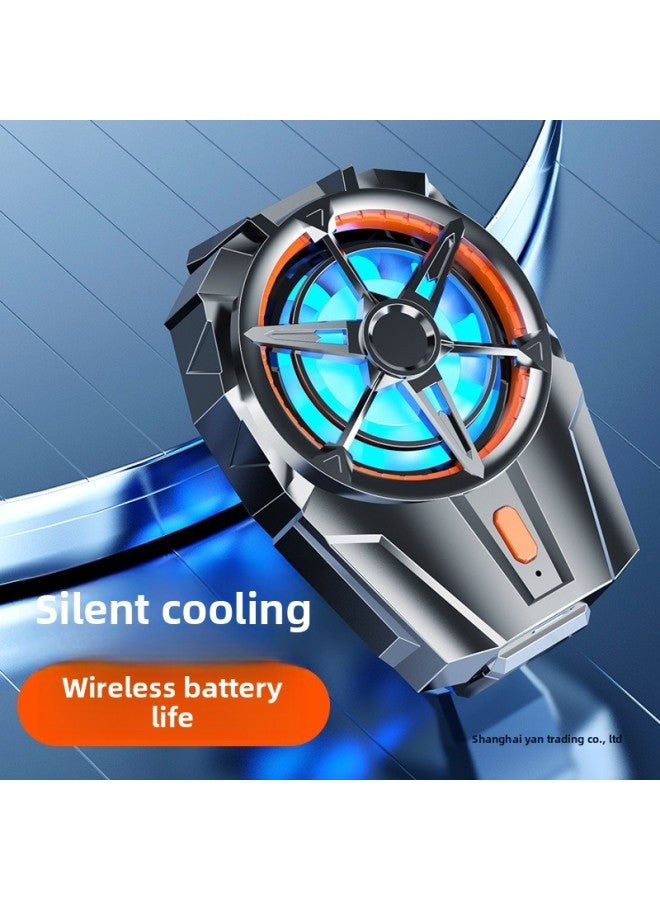Loquat Mobile Phone Radiator Refrigeration Clip Live Game Frozen Heat Dissipation Back Clip Fan Cooling Artifact Frozen Air Cooling Cooling God-Color:Electroplated Silver-【battery Version-three-speed Wind  - Image 4