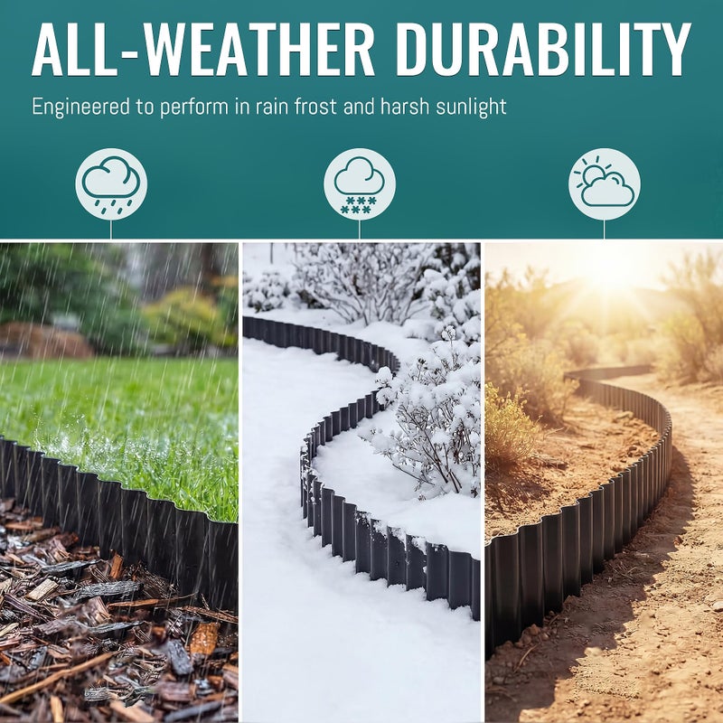 ZXZYHFTY Corrugated Metal Garden Edging, 6" x 40Ft Black Landscape Border for Lawn, Flower Beds, Paver Edging, Durable Garden Fence. - Image 5