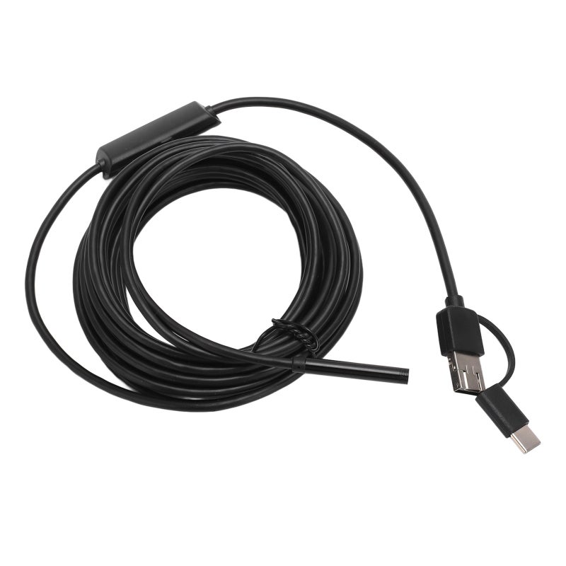 USB Endoscope: 0.21in Dia 5.5mm Camera With Multiple Interfaces For Narrow Spaces - Clear Imaging 70° Wide Angle 640x480 Resolution Waterproof Camera For Pipe Engine Hard-To-Reach Underwater Inspectio - Image 1