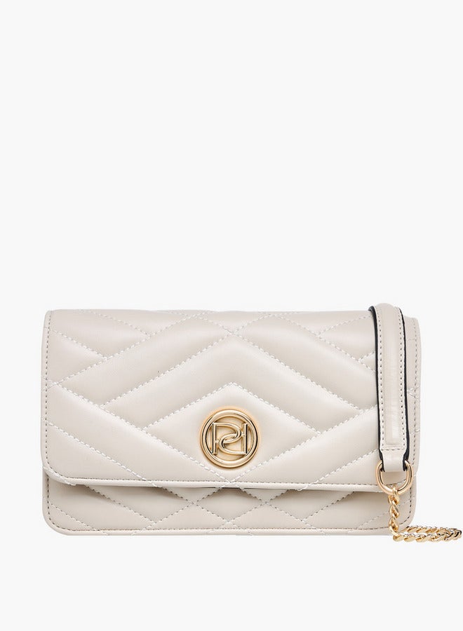 Paprika Quilted Crossbody Bag with Button Closure - Image 1